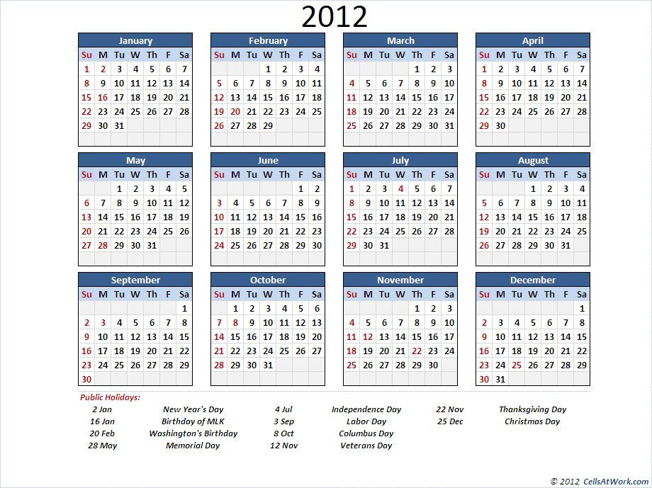 Perpetual Calendar Basic Cells At Work